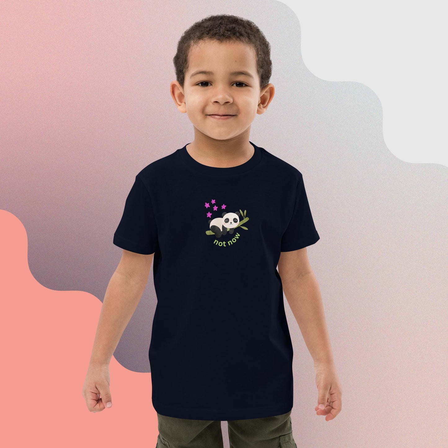 Panda Perch : Resting Amongst the Leaves : Organic cotton kids t-shirt