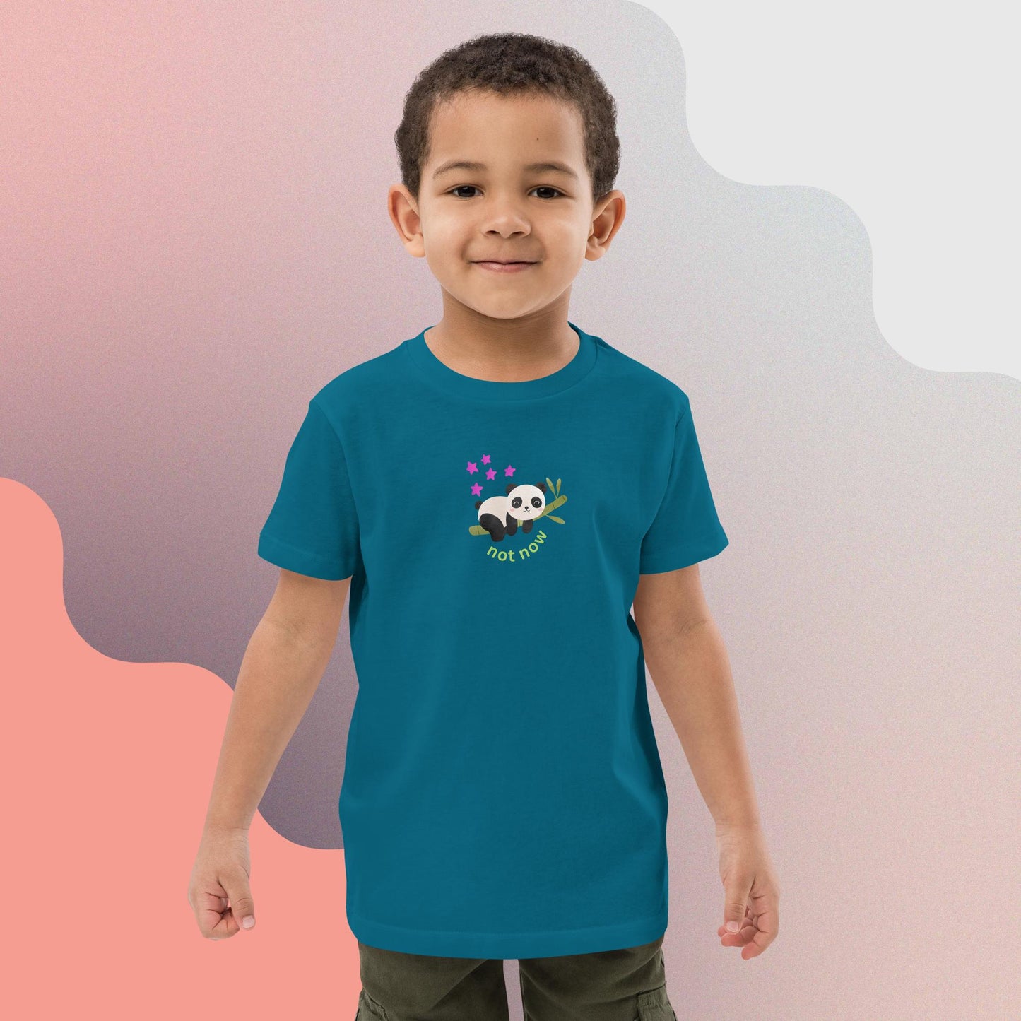 Panda Perch : Resting Amongst the Leaves : Organic cotton kids t-shirt