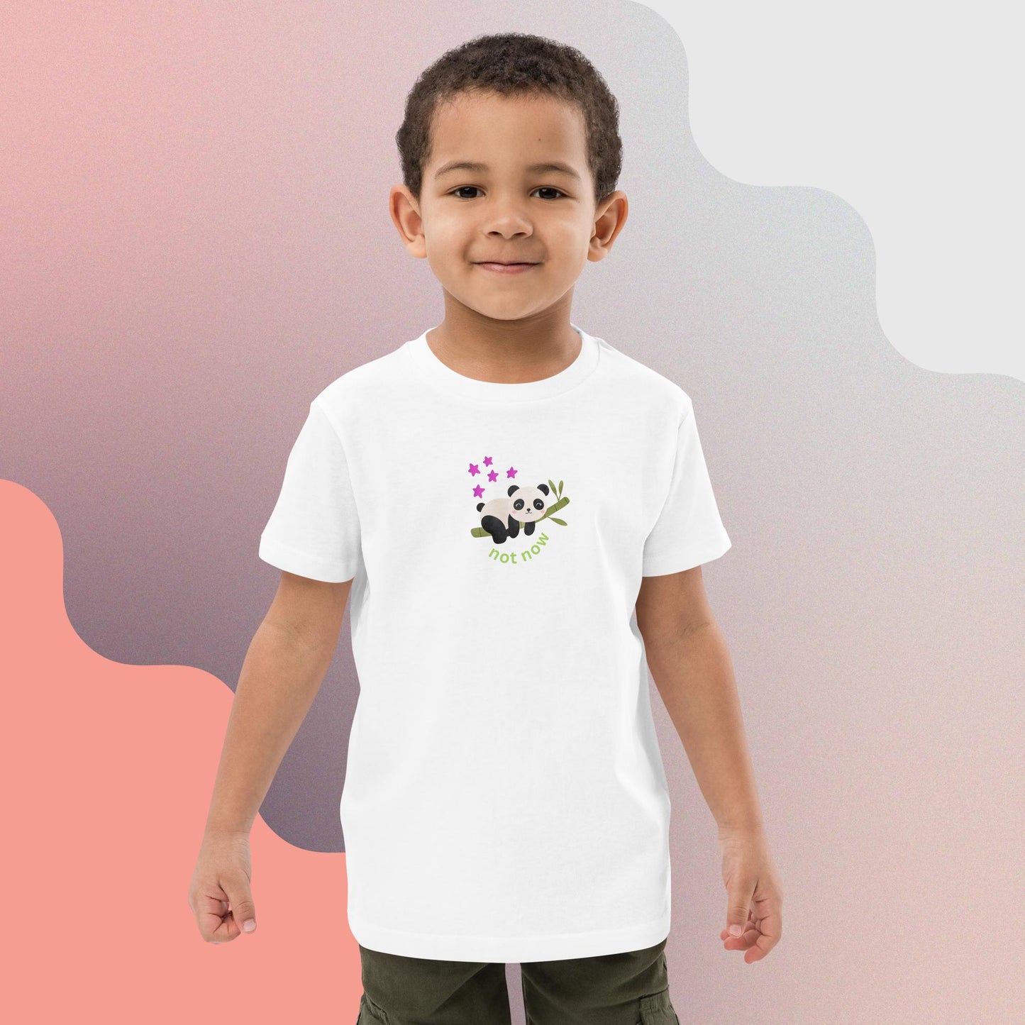 Panda Perch : Resting Amongst the Leaves : Organic cotton kids t-shirt