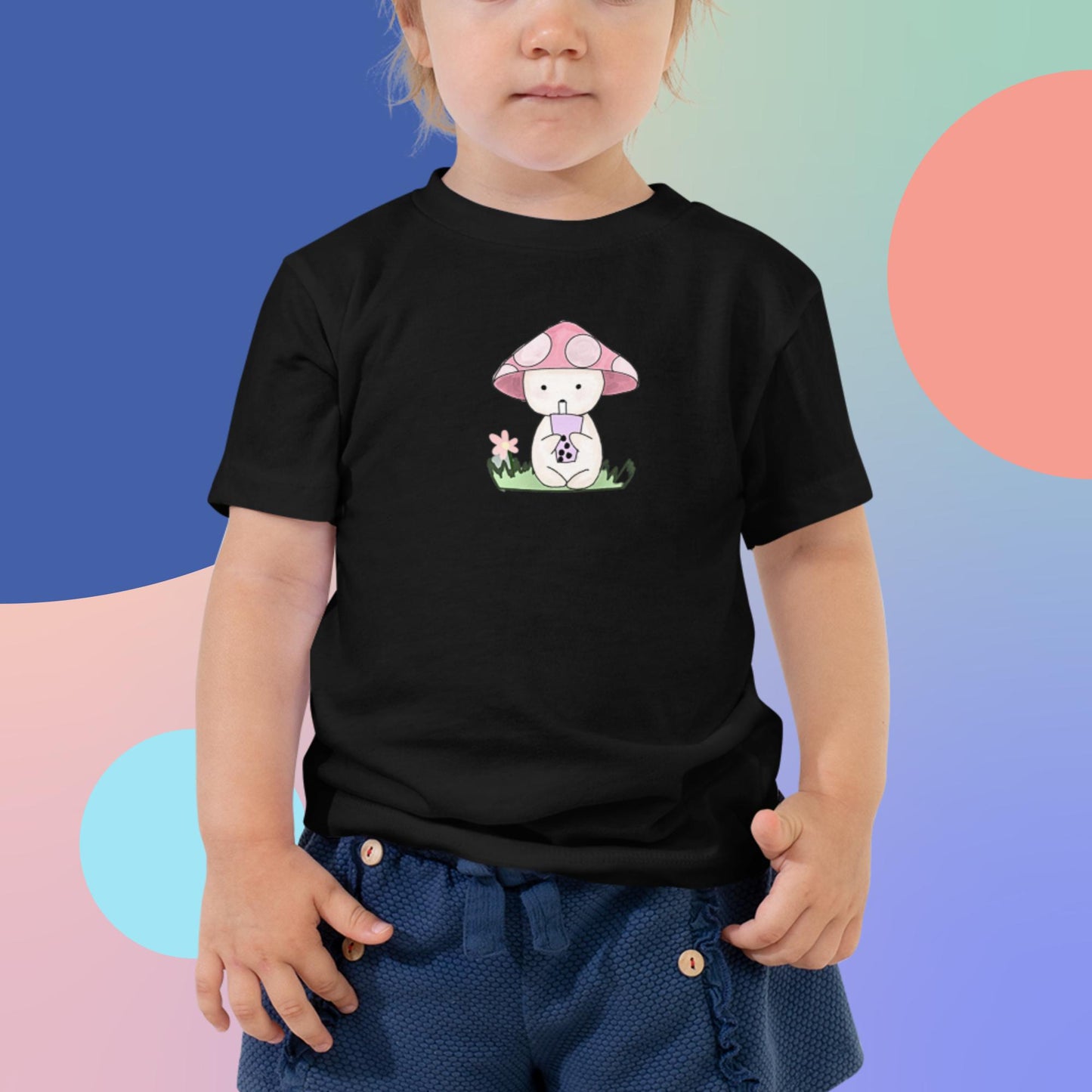 Mushroom Boba Break : Toddler Short Sleeve Tee