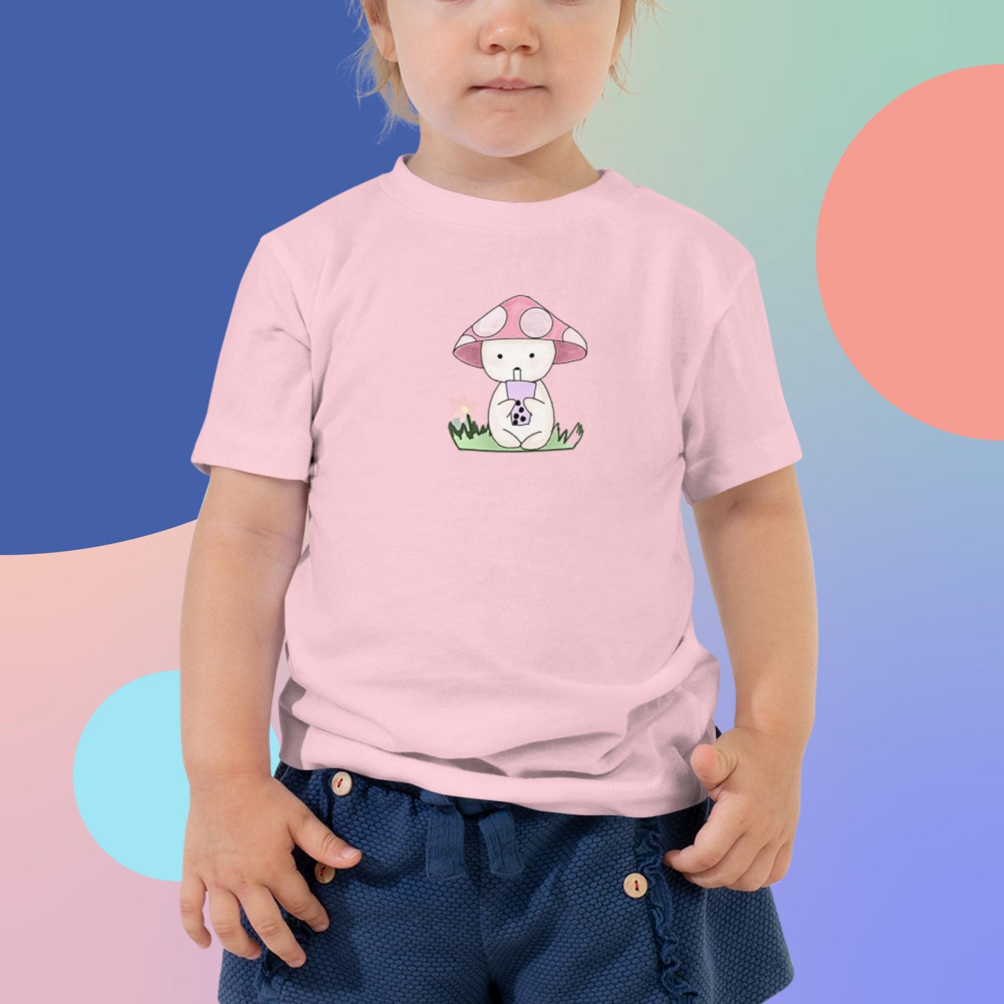 Mushroom Boba Break : Toddler Short Sleeve Tee